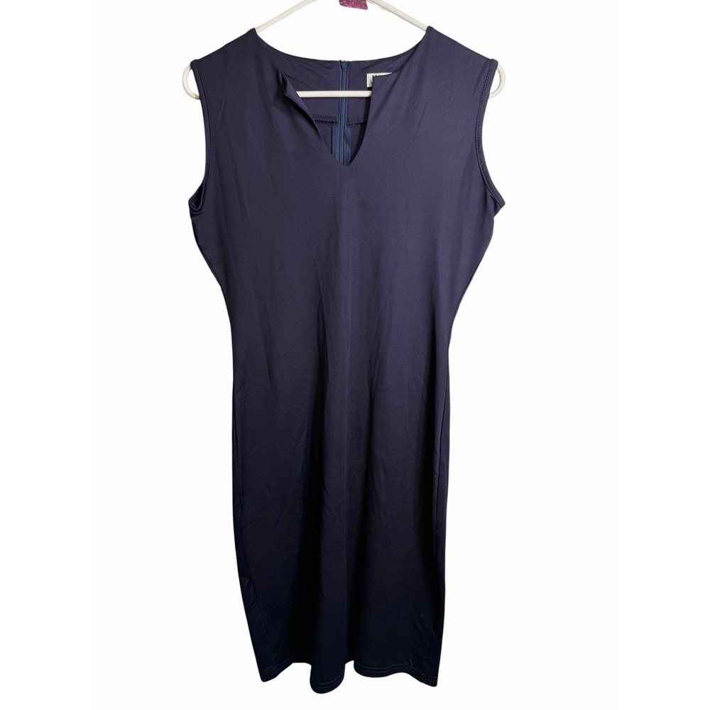 naggoo womens navy blue sleeveless dress size large business career